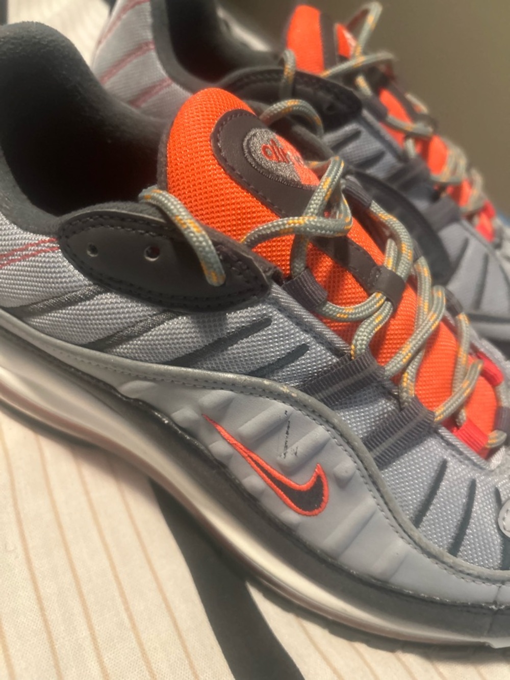 Nike Men's Athletic Sneakers - Grey with Orange Accents - Picture 6 of 8